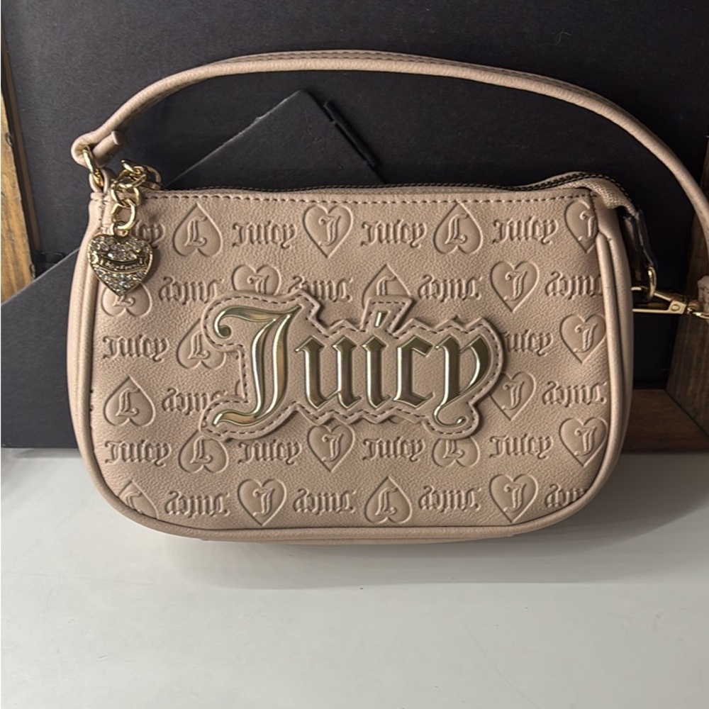 Juicy Couture Taupe Embossed Logo Bag
